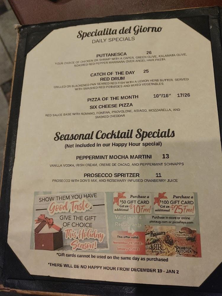 Pizzalley's on St. George Menu image 3